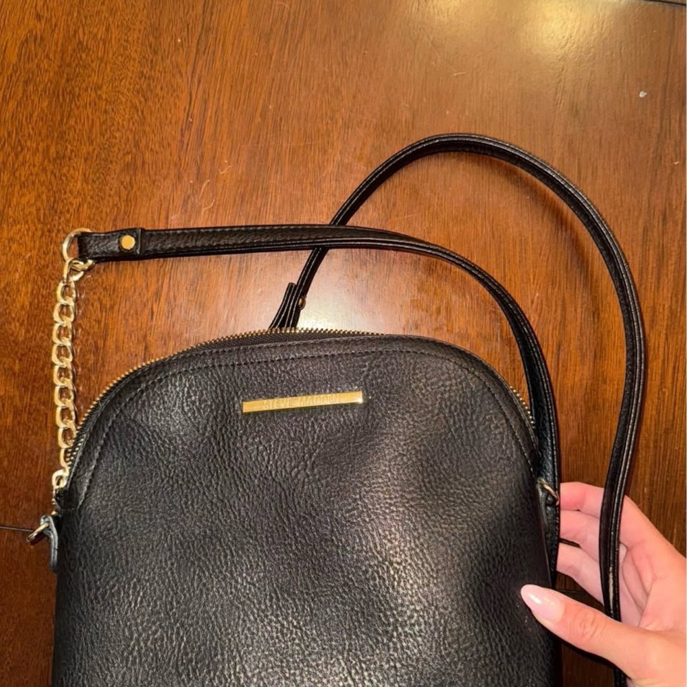 Steve Madden Black Crossbody Bag with Gold Chain